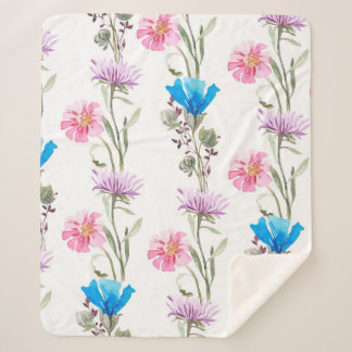 Botanisches Wasserfarbmuster Sherpadecke