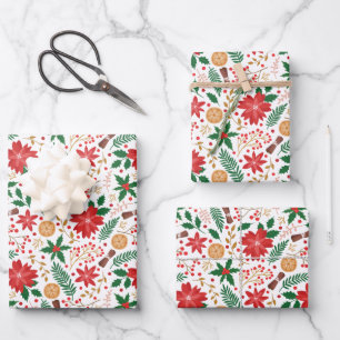 Botanisches Weihnachten Geschenkpapier Set