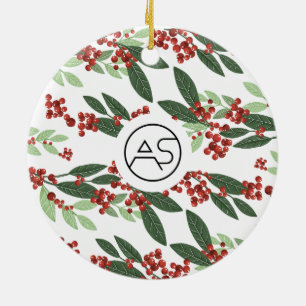 Botanisches Weihnachts-Foto-Logo Keramik Ornament