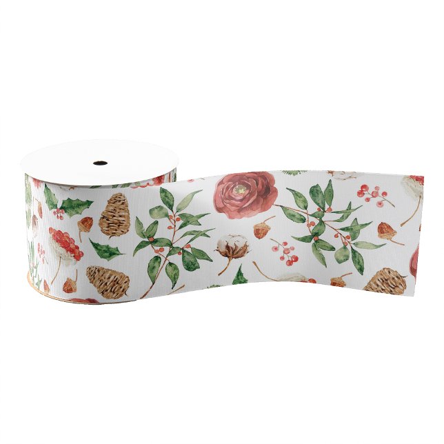 Botanisches Weihnachtsband Ripsband (Botanical Christmas Ribbon
)
