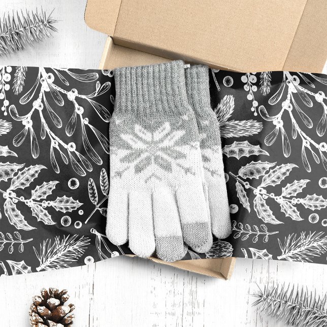 Botanisches Weihnachtsblatt Pine Berries Muster Seidenpapier (Von Creator hochgeladen)