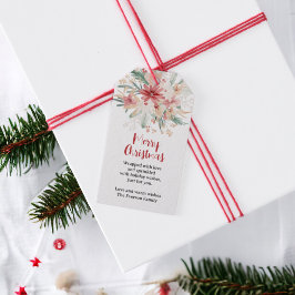 Botanisches Weihnachtsfest mit handgemalten Wasser Geschenkanhänger