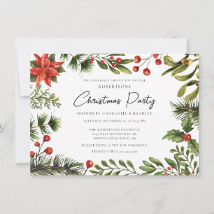 Botanisches Weihnachtsgeschenk-Party Einladung