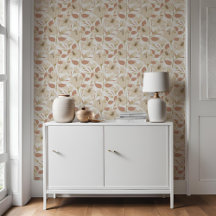 Botanisches Weißbeige Lilblütenmuster
