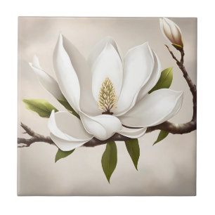 Botanisches Weißes Magnolia Fliese
