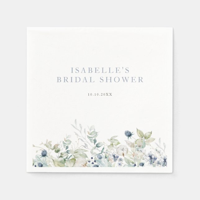 Botanisches Winter-Brautparty Serviette (Vorderseite)