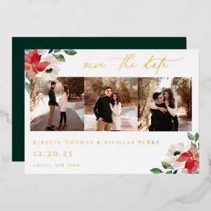 Botanisches Winter-Foto Save the Date Folieneinladung