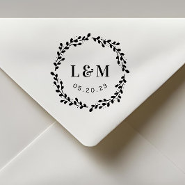 Botanisches Wraath Monogramm Hochzeit Sichern Sie Permastempel