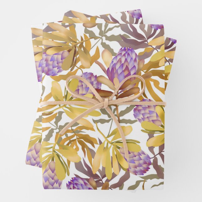 Botanisches Wrapping-Blatt für wild lebende Blume Geschenkpapier Set (Beispiel)