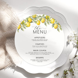 Botanisches Zitrusfrüchtemenü Menükarte