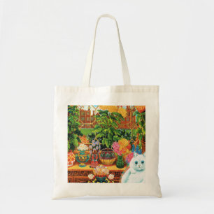 Botaniskatze von Louis Wain Tragetasche