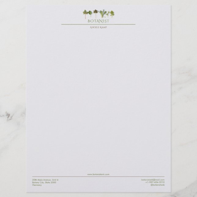 Botanistin Briefbogen (Vorderseite)