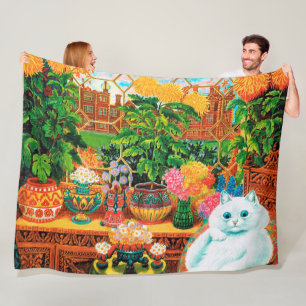Botanistische Katze, Louis Wain Fleecedecke