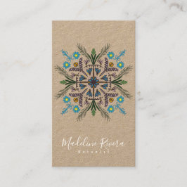 Botany Florist Yoga Greenery Mandala Kraft Visitenkarte