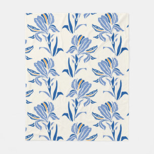 Botany Geometric Baroque Iris Blume Muster. Seam Fleecedecke