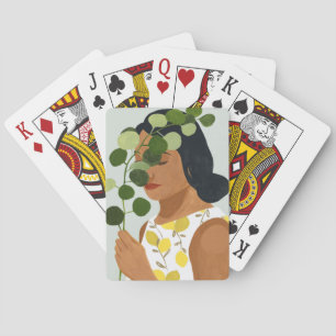 Botany Portrait - Frau mit Grün Spielkarten