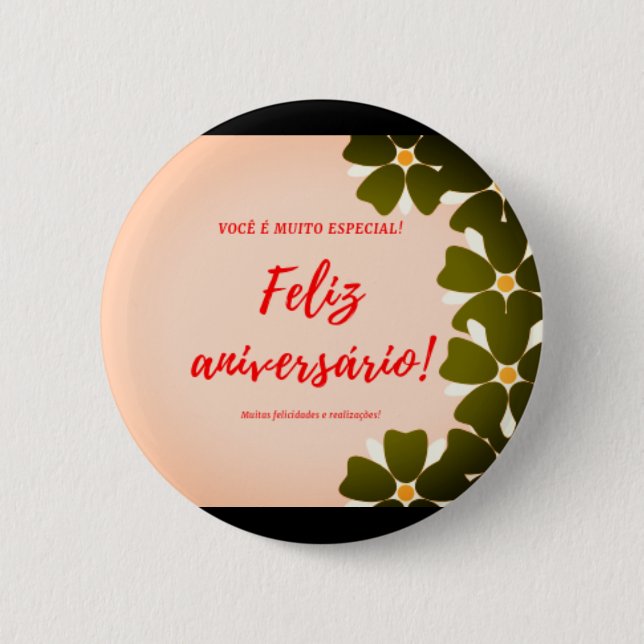 Botão Redondo feliz aniversario Button (Vorderseite)