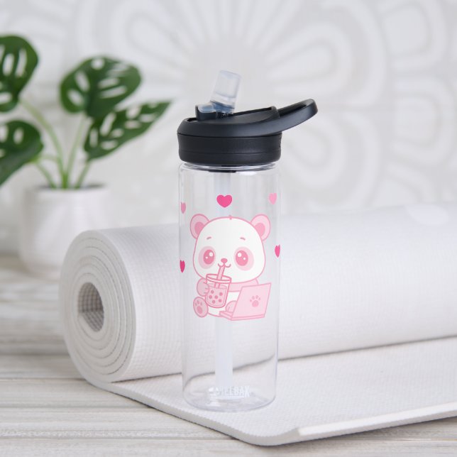 Botella de Agua  Panda Boba Tea Trinkflasche (Yoga (gedreht))