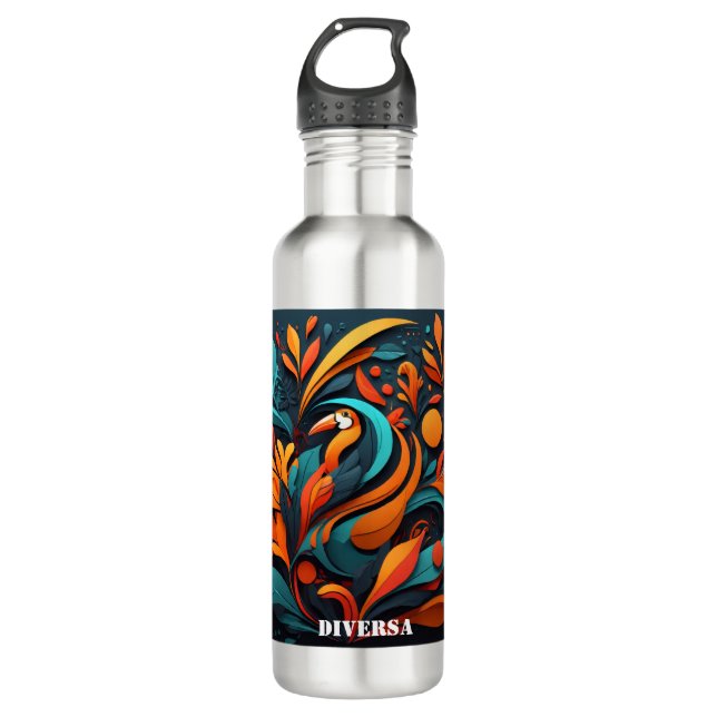 Botella Reutilizable Arte Simbólico Natural Edelstahlflasche (Vorderseite)