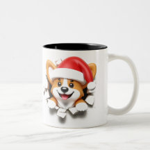 Both Side 3D Christmas Wird Merry Christmas Mug