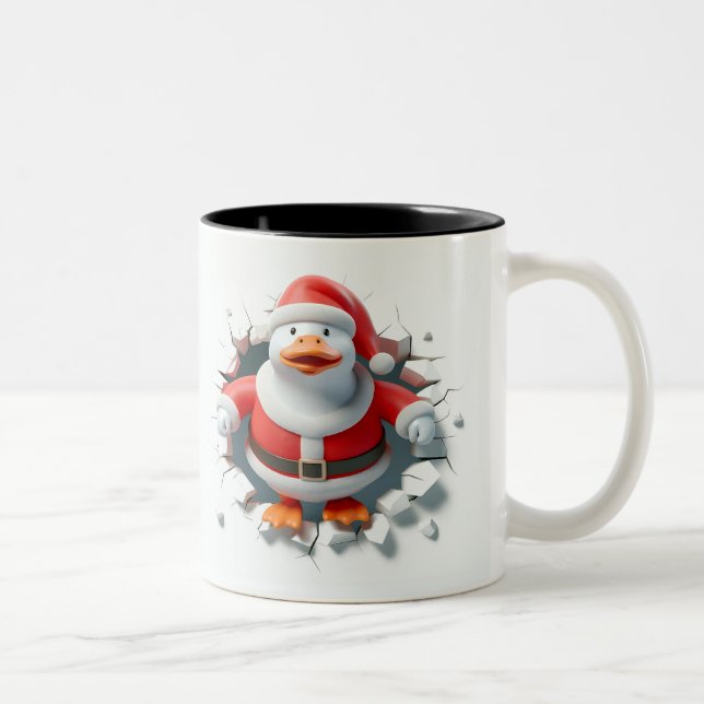 Both Side 3D Christmas Wird Merry Christmas Mug Zweifarbige Tasse (Rechts)