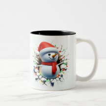 Both Side 3D Christmas Wird Merry Christmas Mug