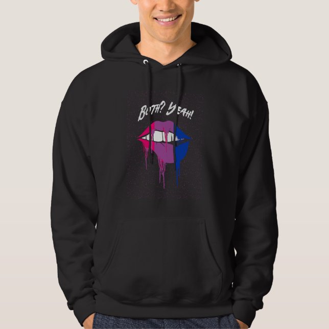 Both Yeah Bisexual LGBTQ Bi Pride Asexual Sayings Hoodie (Vorderseite)