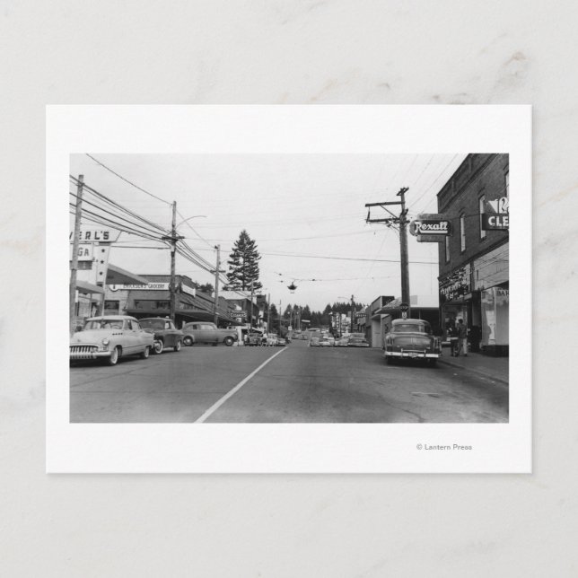 Bothell, WA - Downtown Street Scene Foto 2 Postkarte (Vorderseite)