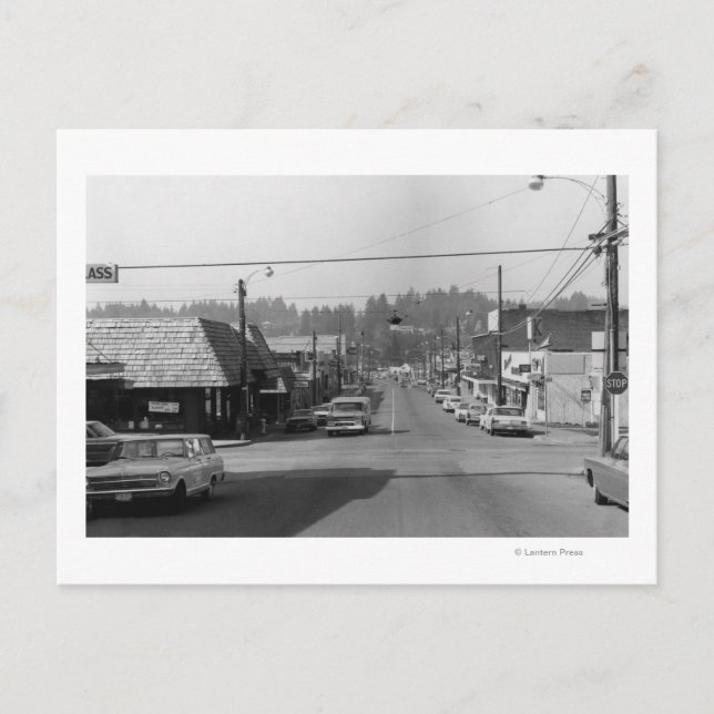 Bothell, WA - Downtown Street Scene Fotografy Postkarte (Vorderseite)