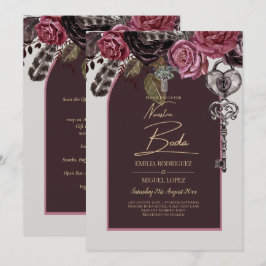 BOTHIC ROSE Burgund Hochzeit im Herbst Einladung