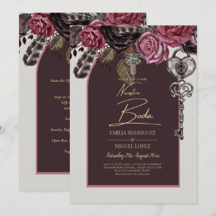BOTHIC ROSE Burgund Hochzeit im Herbst Einladung