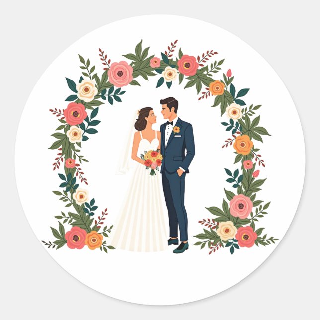 Boticelli Wedding Couple Sticker (Vorderseite)