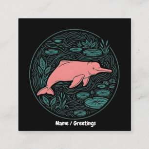 Boto Rosa Fluss Delphin Wildlife Art Matt Lachsros Quadratische Visitenkarte