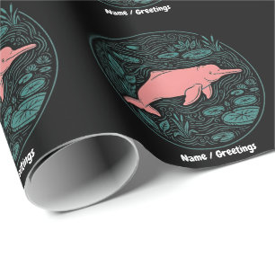 Boto Rosa Flussdelphin Wildlife Art Matt Lachsrosa Geschenkpapier