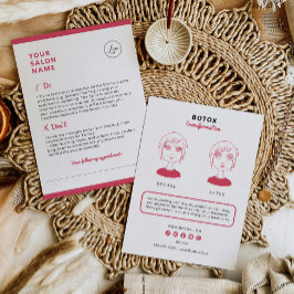 Botox Aftercare Instructions for Beauty Salon Visitenkarte