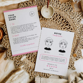 Botox Aftercare Instructions for Beauty Salon Visitenkarte