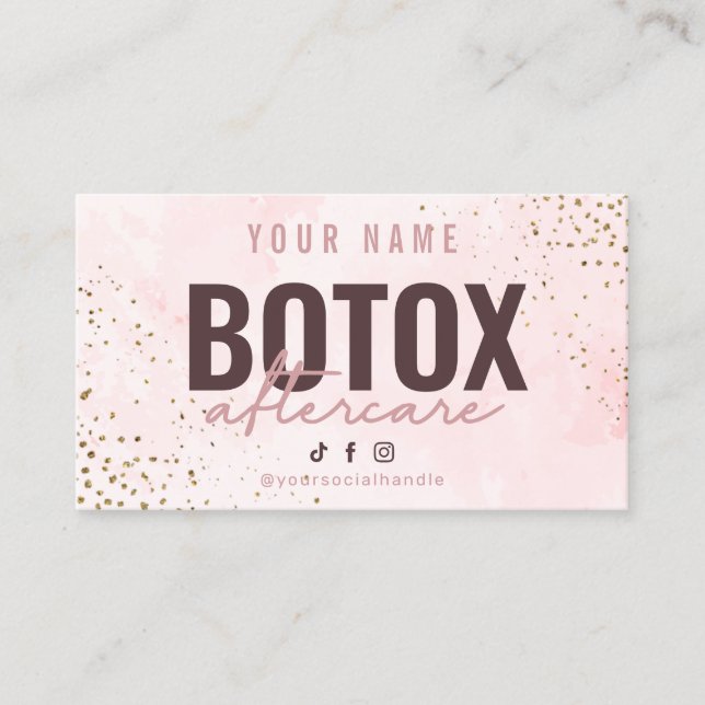 Botox Aftercare-Karte Visitenkarte (Vorderseite)