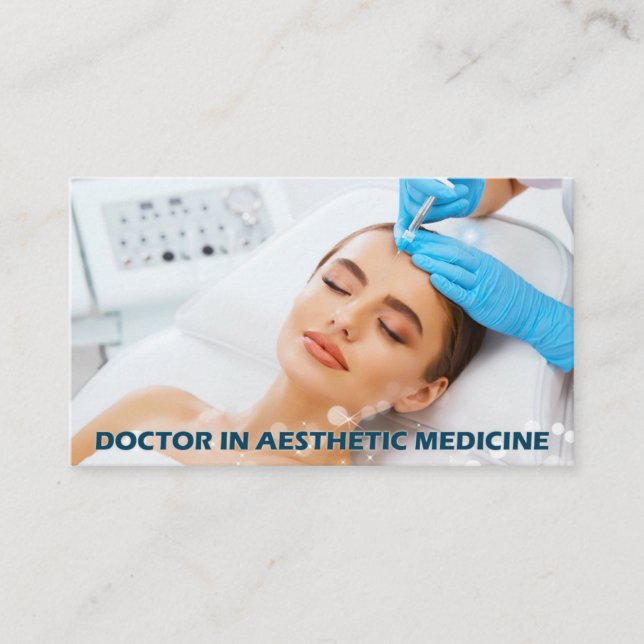 Botox Einspritzungen auf Stirn durch ästhetischen Visitenkarte (Vorderseite)