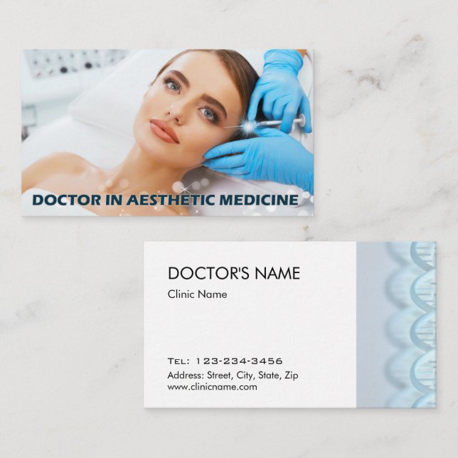 Botox Einspritzungen um Augen durch ästhetischen Visitenkarte (Vorne/Hinten)