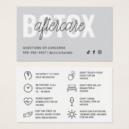 Botox Filler Injektionskarte nach der Behandlung