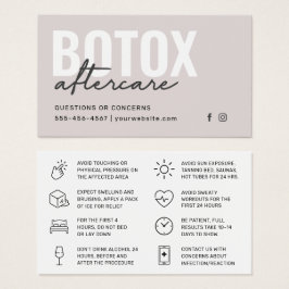 Botox Filler Injektionskarte nach der Behandlung