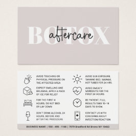 Botox Filler Injektionskarte nach der Behandlung