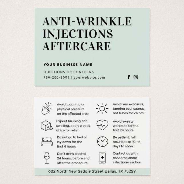 Botox Mint Anti-Wrinkle (Devant & derrière)