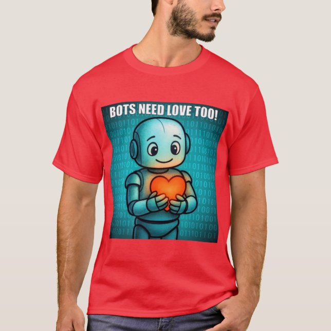 Bots Need Love Too - Men's Bright Red T-Shirt (Vorderseite)