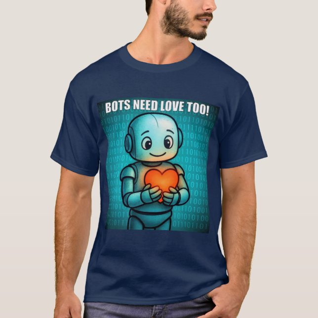 Bots Need Love Too - Men's Navy T-Shirt (Vorderseite)