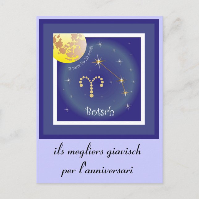 Botsch 21 mars fin 20 avrigl Postkarte (Vorderseite)