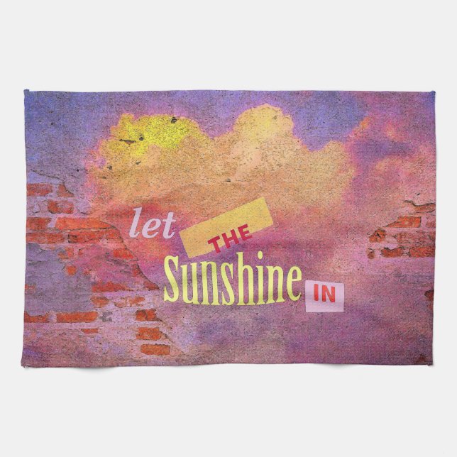 Botschaft an einer Mauer Geschirrtuch (Horizontal)