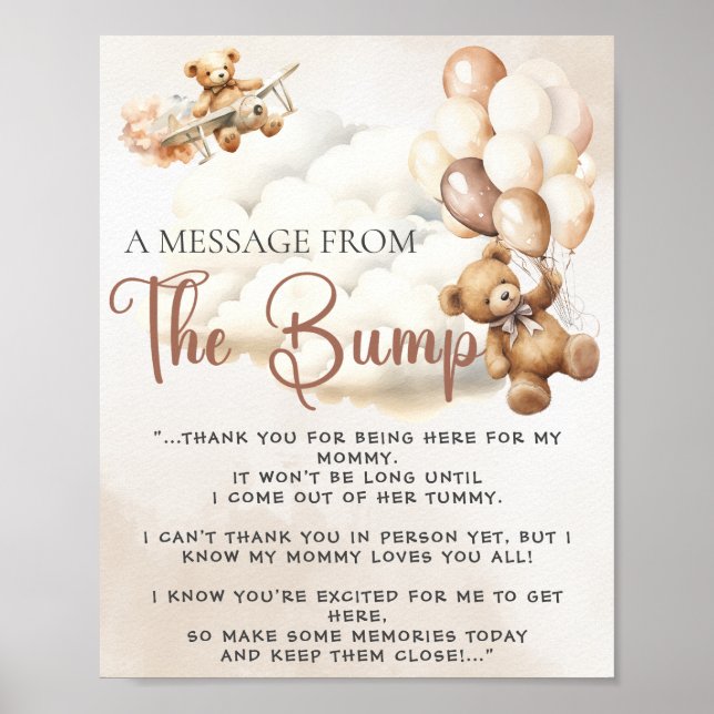 BOTSCHAFT AUS DEM BUMP Baby Shower GAME Poster (Vorne)