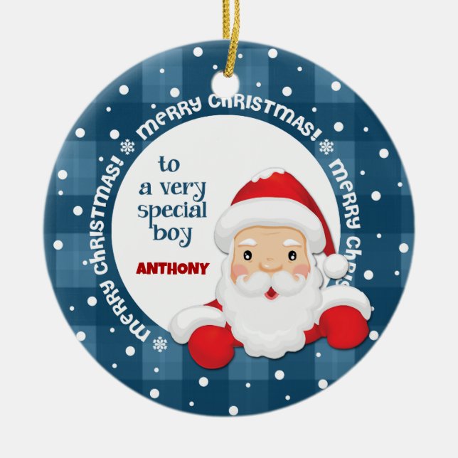 Botschaft des Weihnachtsmanns für den Individuelle Keramik Ornament (Vorne)