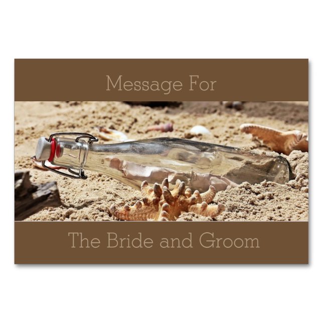 Botschaft für das glückliche Paar Tischnummer (Vorderseite)